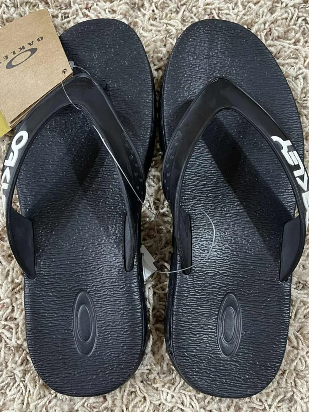 Oakley Men's B1B Flip Flops Sandals Shoes Black, Size 8 (New)